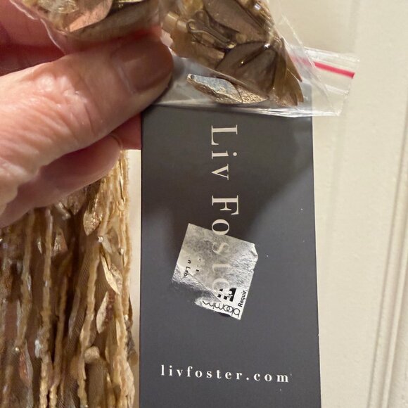 Liv Foster Gold Beaded Scoop Neck Mini Dress Size 6 NWT - Picture 7 of 12